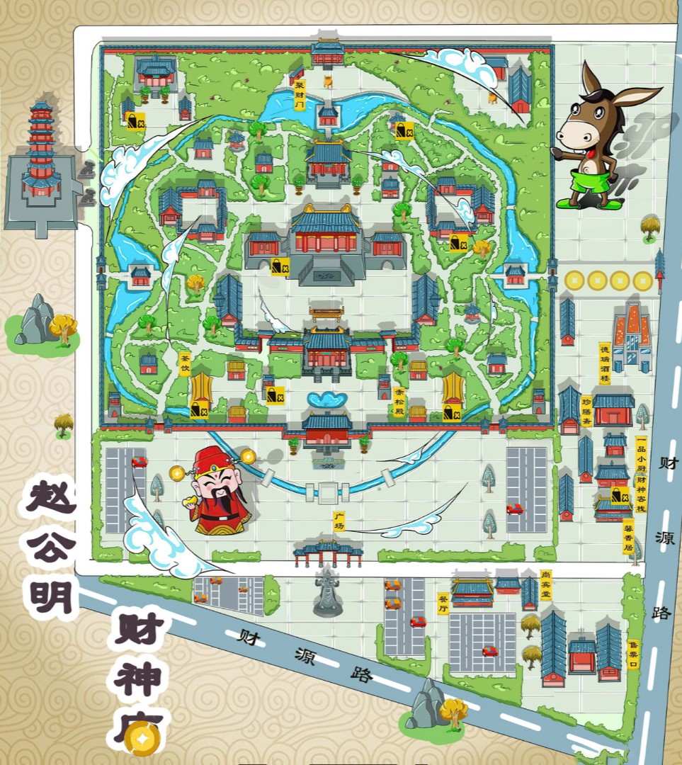 卢氏寺庙类手绘地图